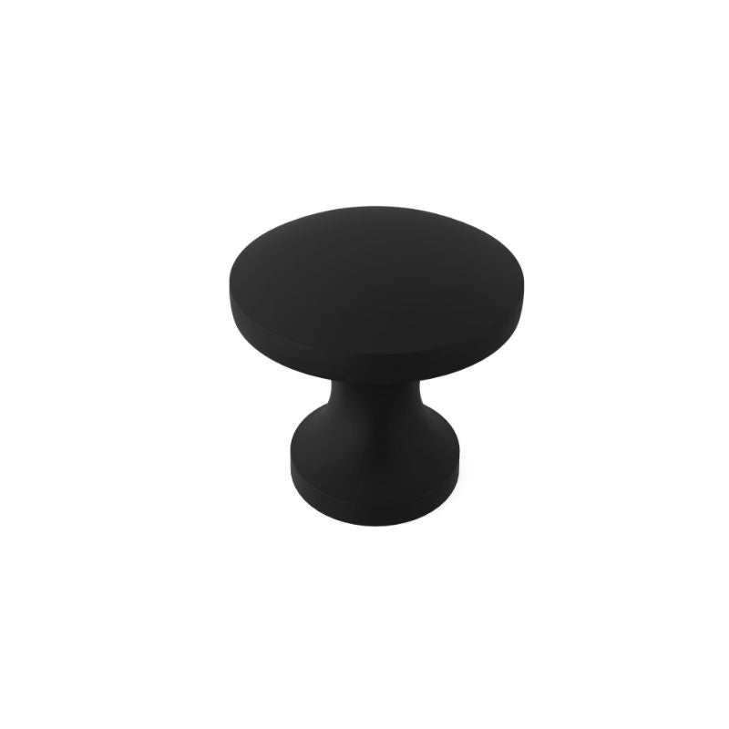 Round Cabinet knob 24.2mm Dia. Matt Black Finish-Matt Black Finish