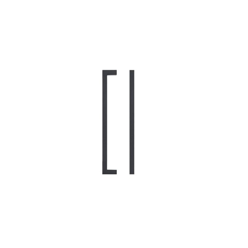 Square Block Cabinet handle 192mm CTC Matt Black Finish-Matt Black Finish