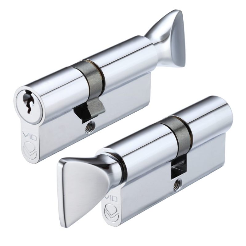 V10 Euro Cylinder and Turn 32/40mm KTD-Polished Chrome