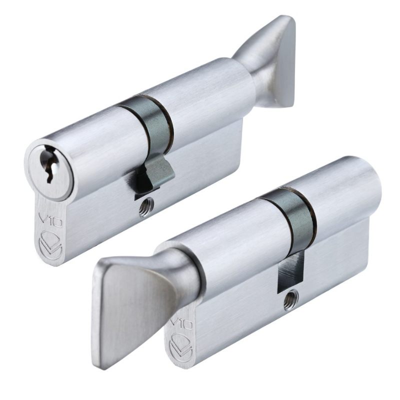 V10 Euro Cylinder and Turn 32/40mm KTD-Satin Chrome