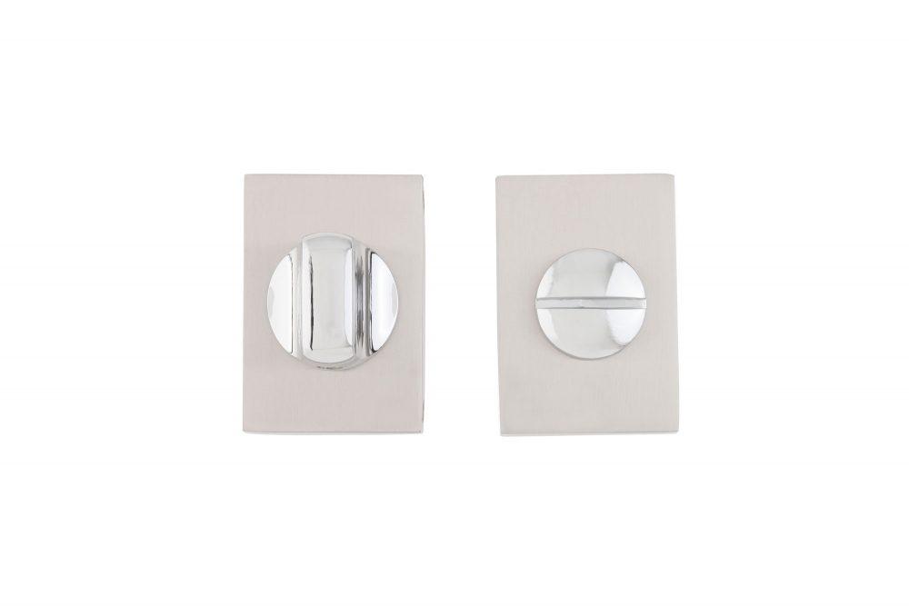 Deanta Slim Thumb Turn WC Lock (Satin Nickel/Polished Chrome)