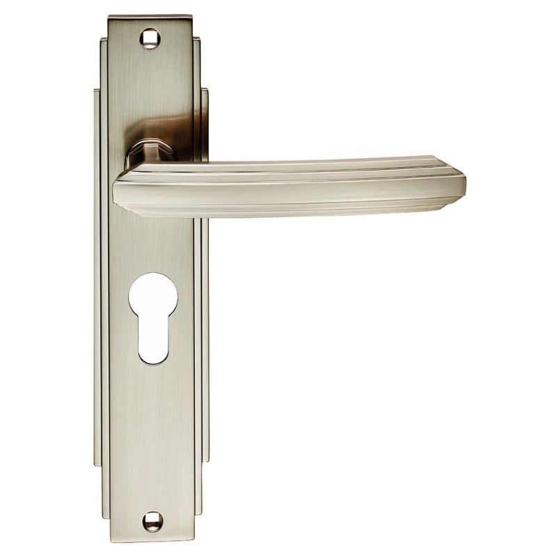 Carlisle Brass Art Deco Lever on Euro Lock Backplate