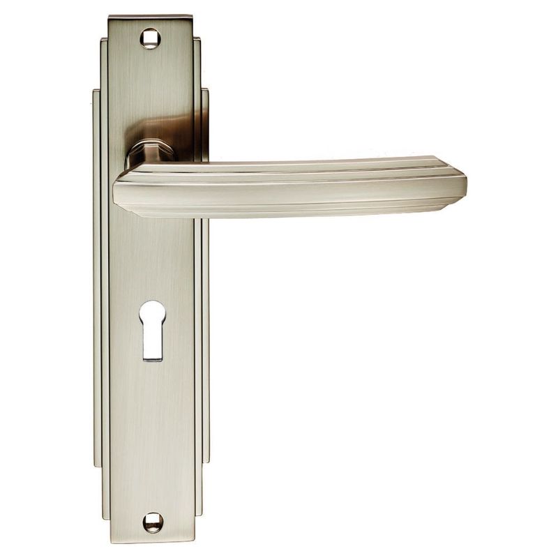 Carlisle Brass Art Deco Lever on Lock Backplate