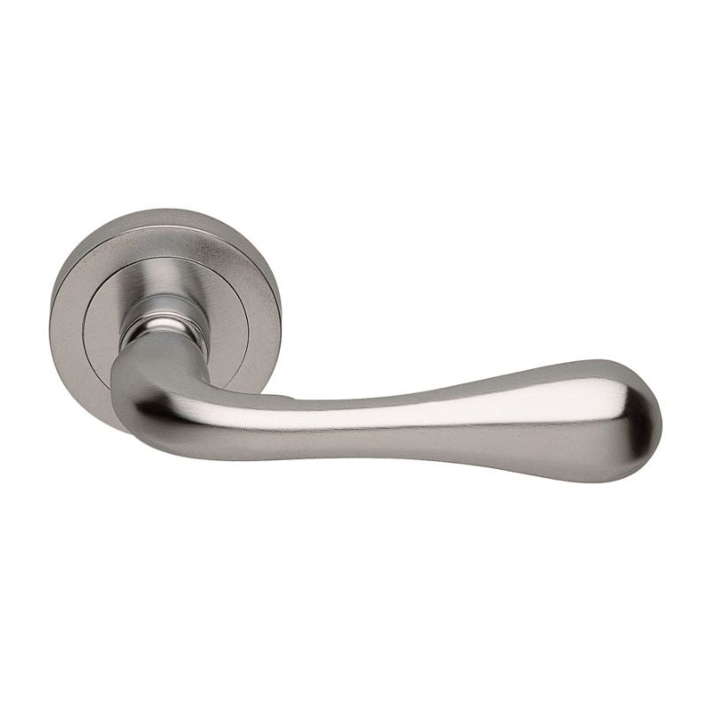 Carlisle Brass Astro Lever on Round Rose in Satin Chrome