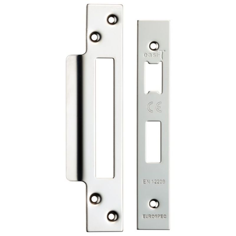 Carlisle Brass Easi - T Forend Strike and Fixing Pack-Bright Stainless Steel-Square Forend