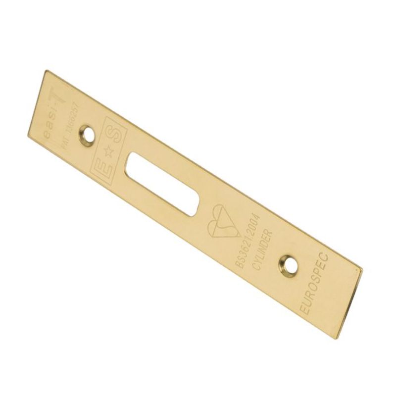 Carlisle Brass Easi T Forend Strike & Fixing Pack To Suit Euro Profile BS Cylinder Deadlock-PVD-Square Forend