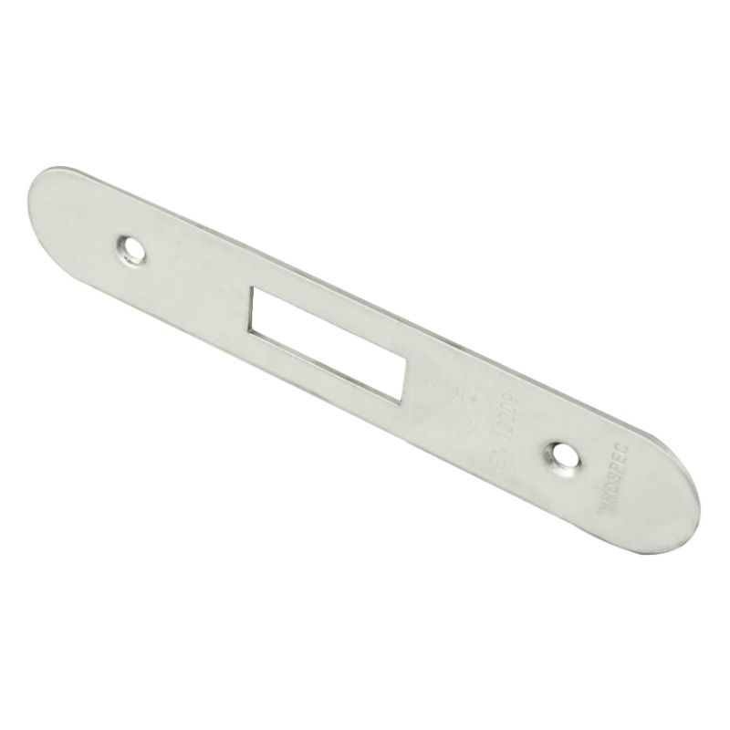 Carlisle Brass Easi T Forend Strikes & Fixing Pack Deadlocks-Bright Stainless Steel-Radius Forend