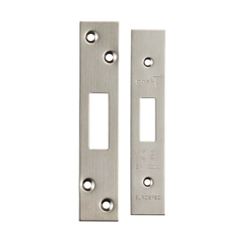 Carlisle Brass Easi T Forend Strikes & Fixing Pack Deadlocks-Satin Stainless Steel-Square Forend