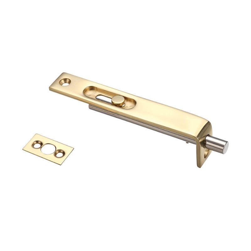 Sunk Slide Flush Bolt 17 x 100mm-Polished Brass