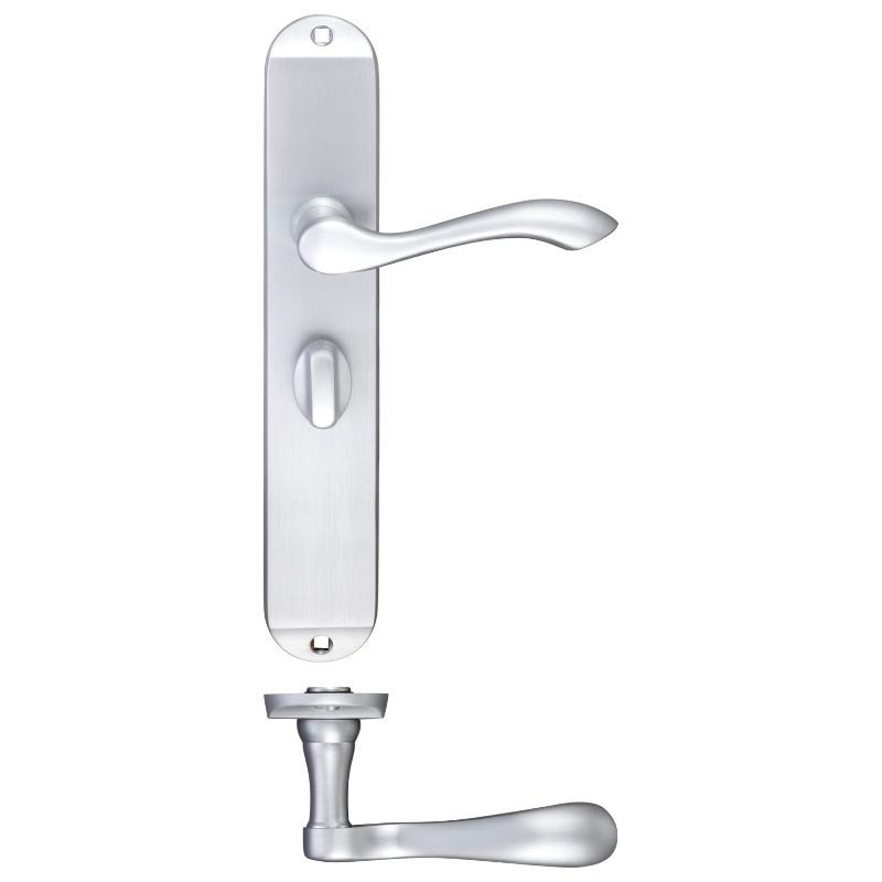 Arundel Lever Bathroom (57mm c/c) Furniture - Long Plate 245 x 42mm-Satin Chrome