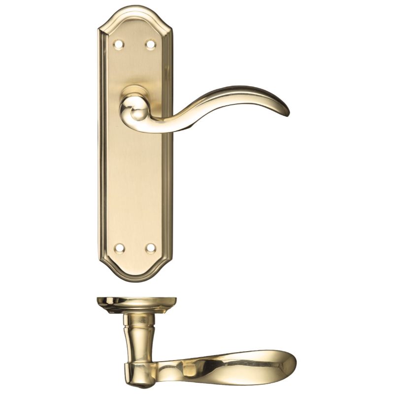 Winchester Lever Latch Furniture 180 x 48mm-Satin Brass / Polished Brass