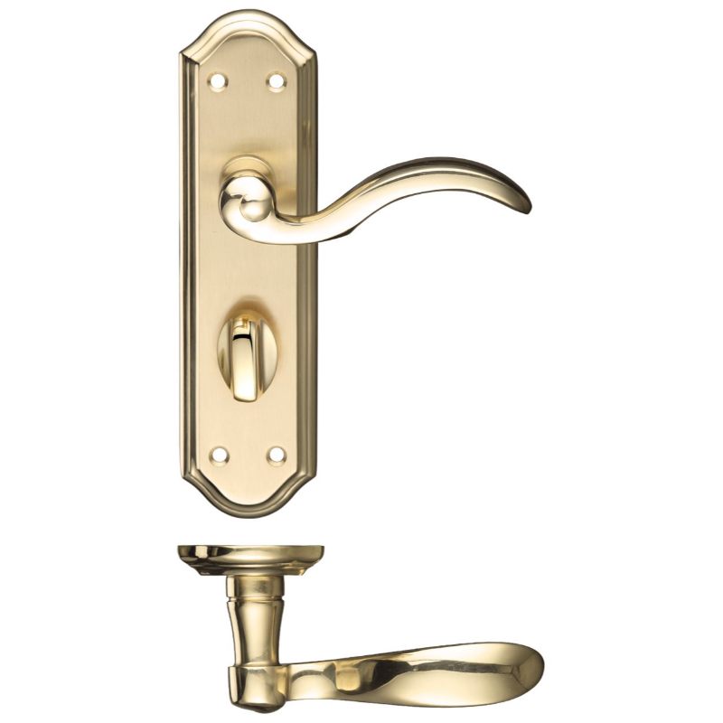 Winchester Lever Bathroom (57mm c/c) Furniture 180 x 48mm-Satin Brass / Polished Brass