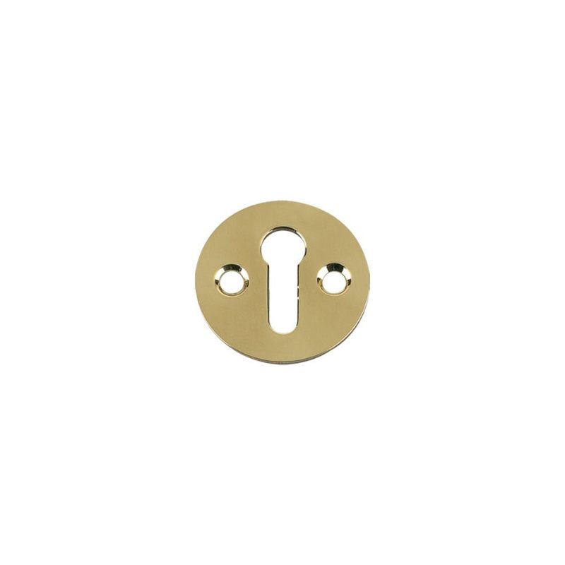 Std. Key Profile Victorian Escutcheon 32mm dia.-Polished Brass