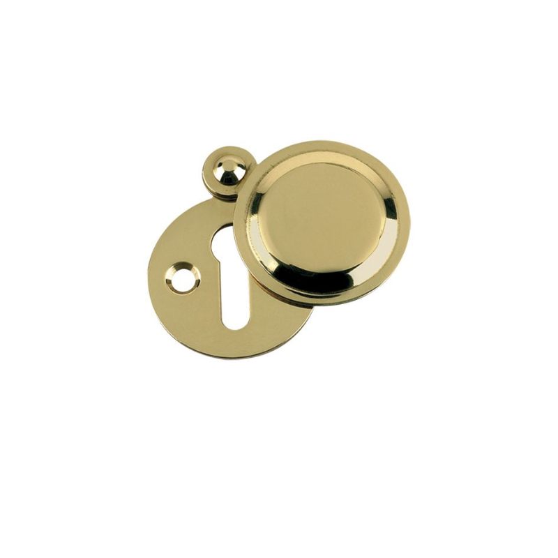 Std. Key Profile Victorian Covered Escutcheon 32mm dia.-Polished Brass