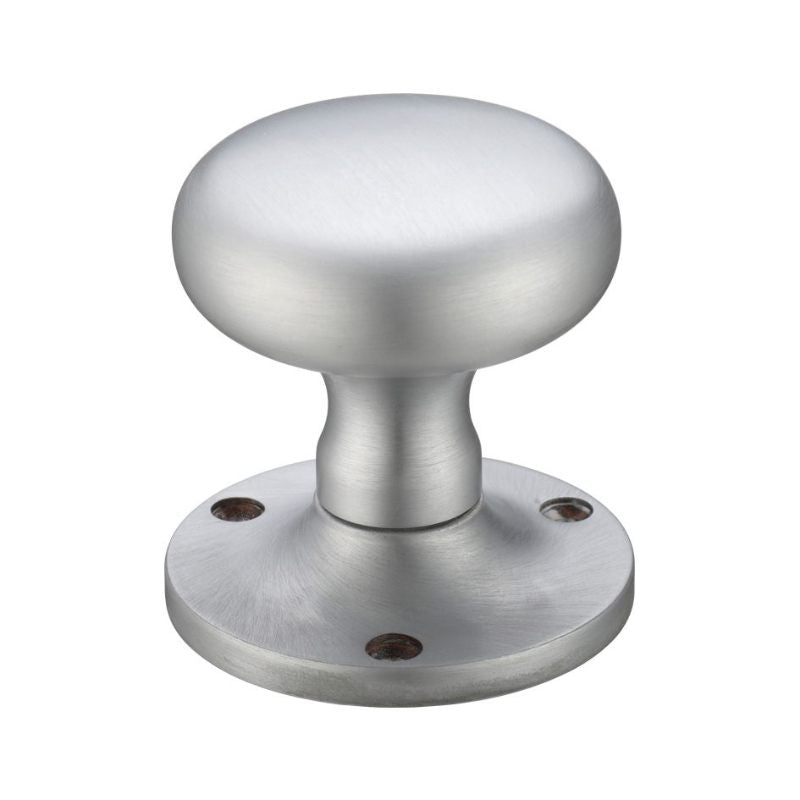 Mushroom Mortice Knob Furniture 62.5mm Rose dia.-Satin Chrome