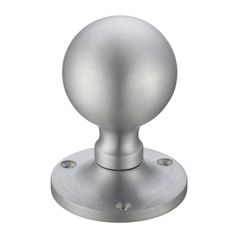 Ball Mortice Knob Furniture 62.5mm Rose dia.-Satin Chrome