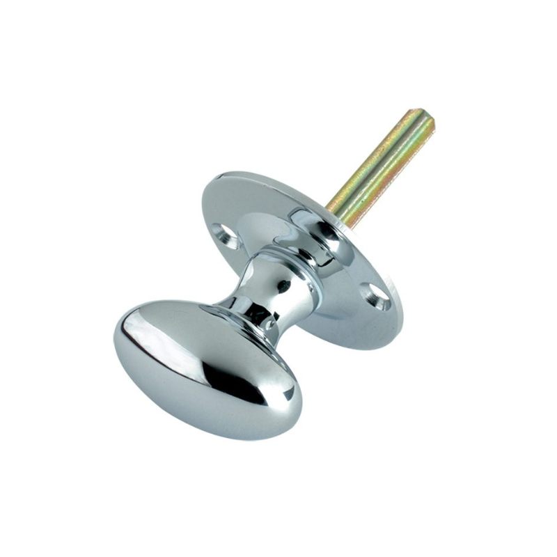 Oval Thumb Turn - Rack Bolt 38mm Rose dia.-Polished Chrome