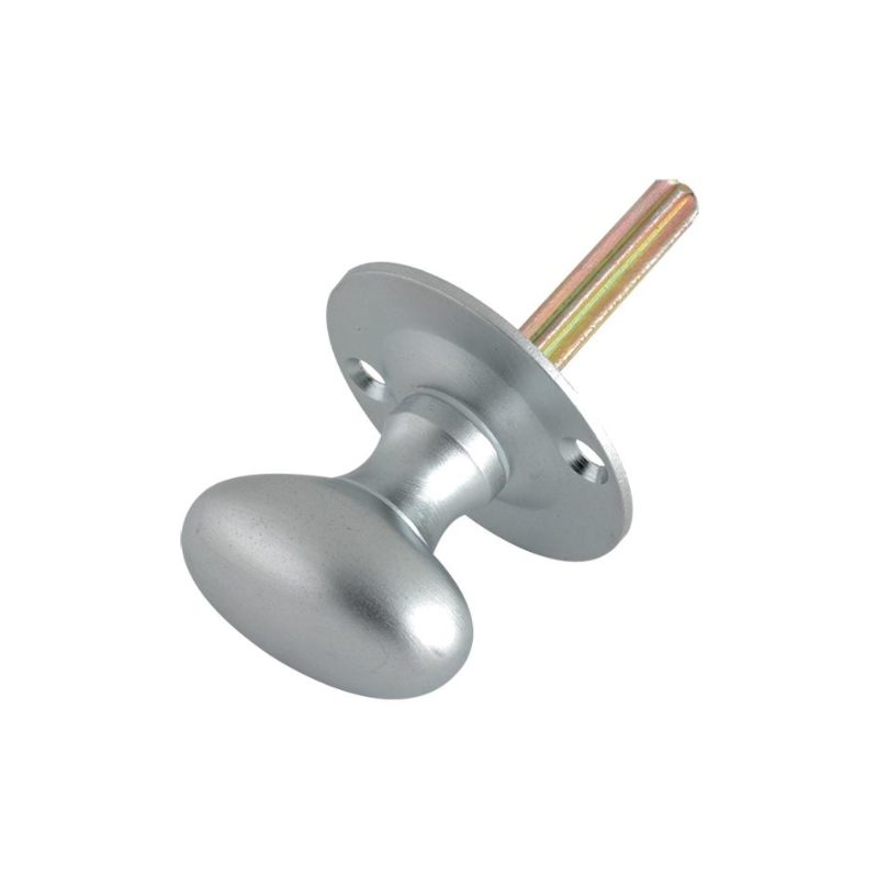 Oval Thumb Turn - Rack Bolt 38mm Rose dia.-Satin Chrome