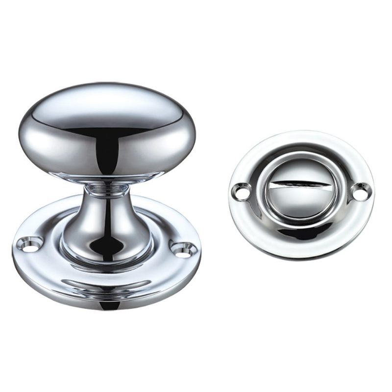 Oval Thumb Turn with Coin Release - 5mm spindle-Polished Chrome