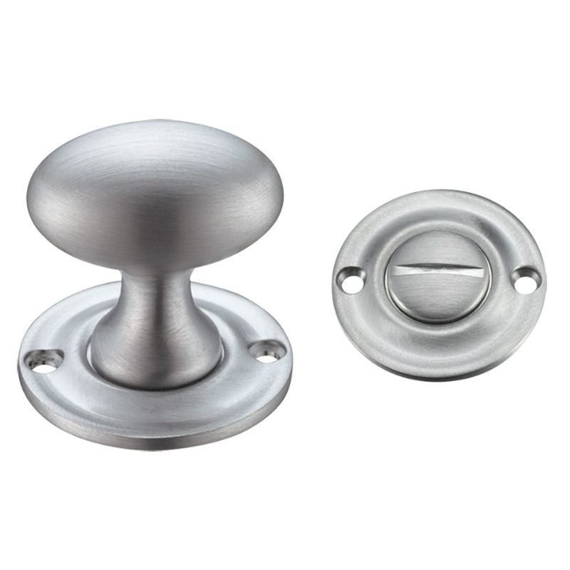 Oval Thumb Turn with Coin Release - 5mm spindle-Satin Chrome