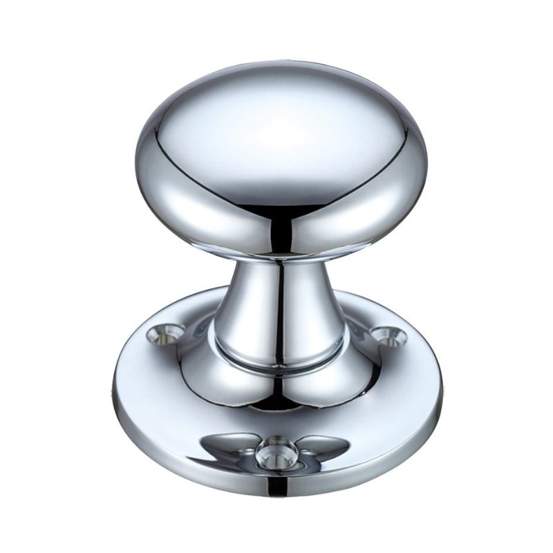 Mushroom Mortice Knob Furniture 60mm Rose dia.-Polished Chrome