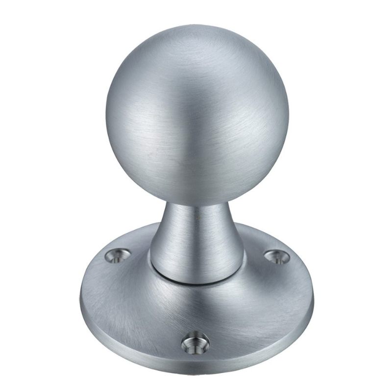 Ball Mortice Knob Furniture 60mm Rose dia.-Satin Chrome