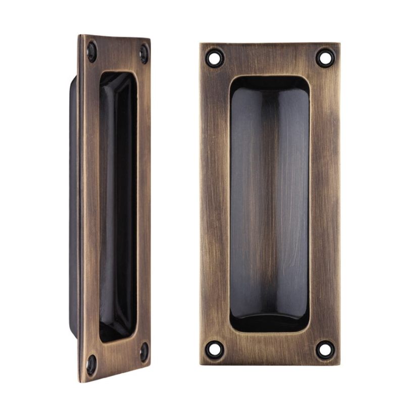 Flush Pull - 102 x 45mm 13mm Depth-Florentine Bronze