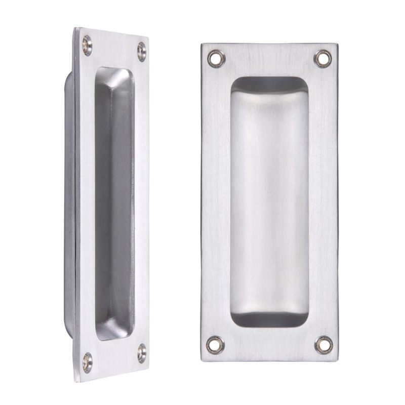 Flush Pull - 102 x 45mm 13mm Depth-Satin Chrome