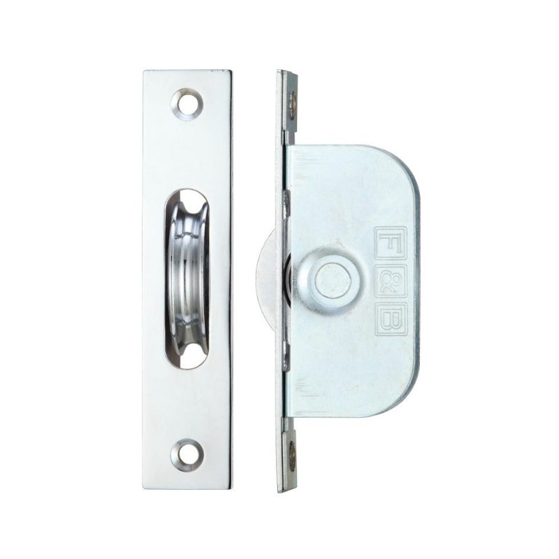Brass Ball Bearing Pulleys - 1 3/4" Square Forend-Polished Chrome