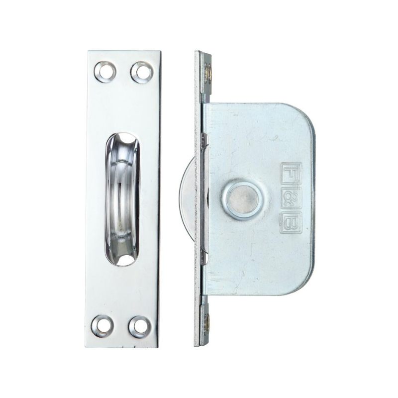 Brass Ball Bearing Pulleys - 2 1/4" Square Forend-Polished Chrome