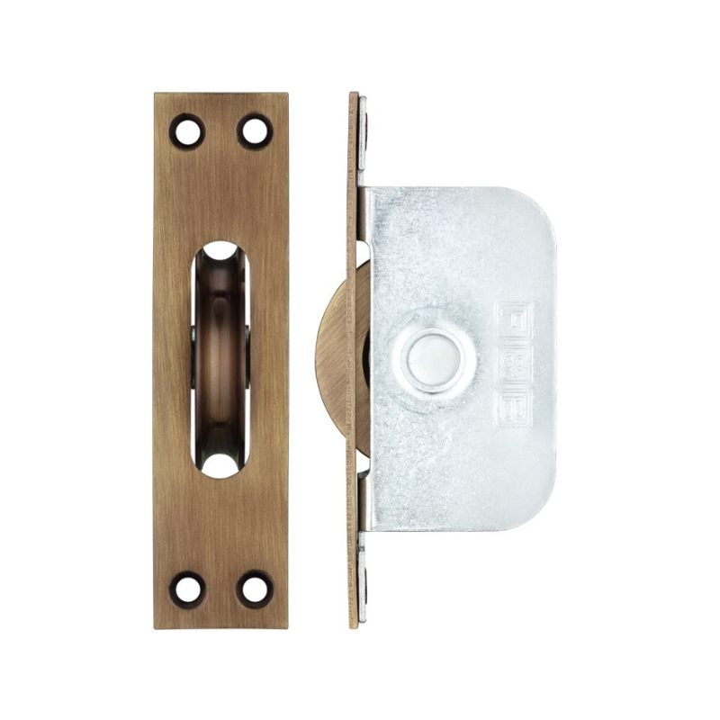 Brass Ball Bearing Pulleys - 2 1/4" Square Forend-Florentine Bronze