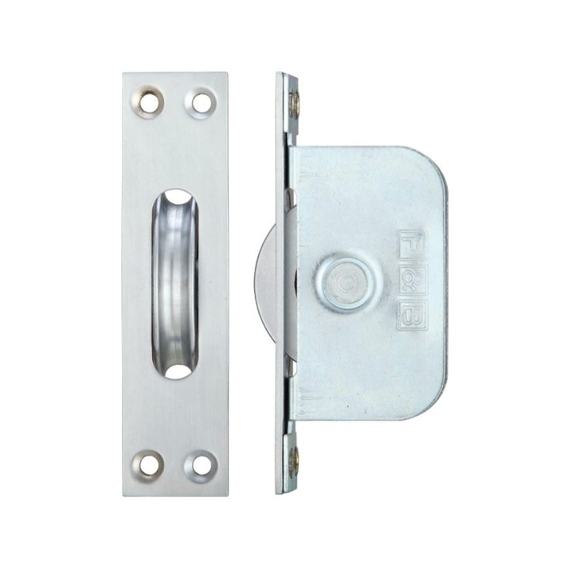 Brass Ball Bearing Pulleys - 2 1/4" Square Forend-Satin Chrome