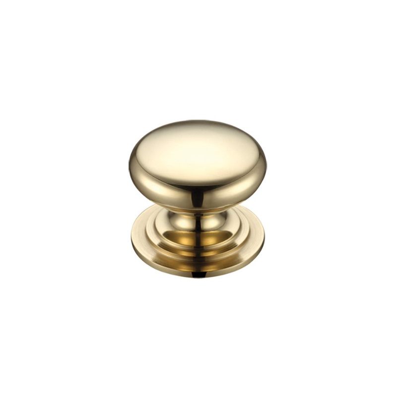 Victorian Cupboard Knob 25mm dia.-Polished Brass