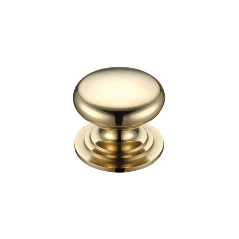 Victorian Cupboard Knob 32mm dia.-Polished Brass