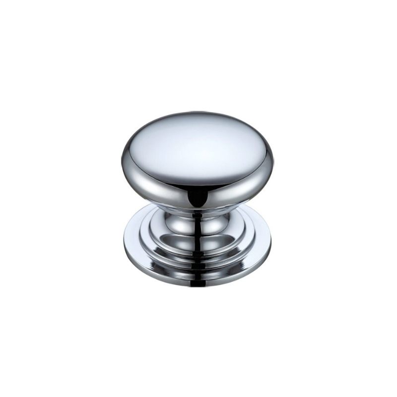 Victorian Cupboard Knob 32mm dia.-Polished Chrome