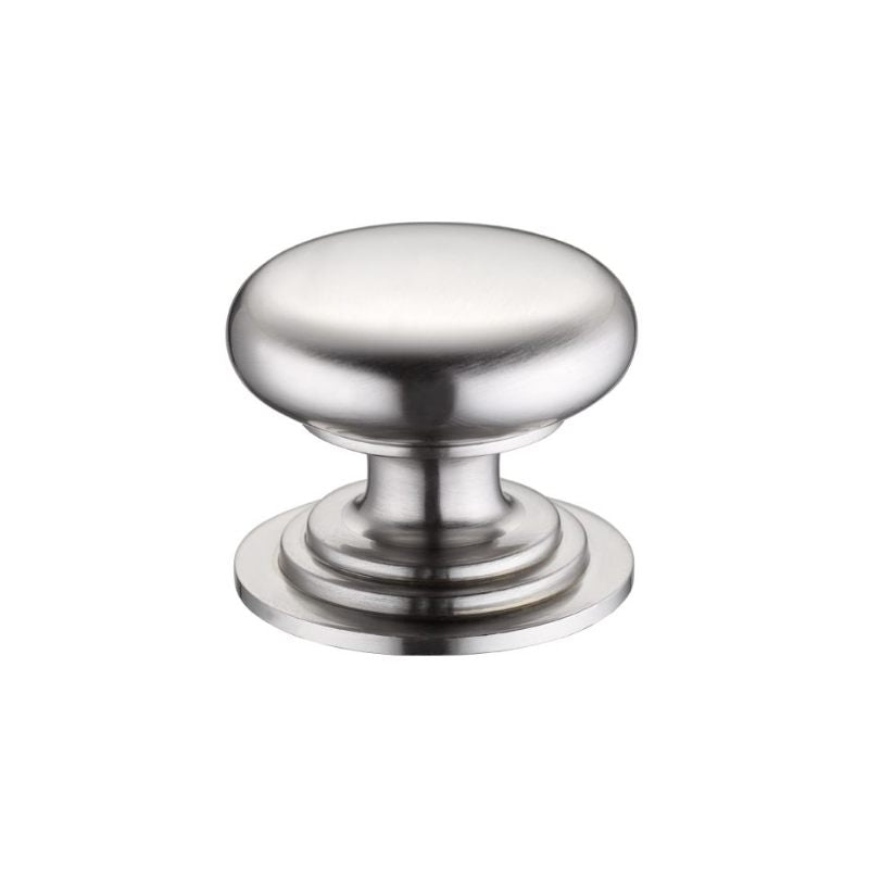 Victorian Cupboard Knob 45mm dia. - Lacquered-Satin Nickel
