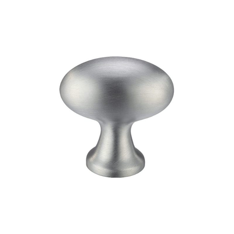 Oval Cupboard Knob 38mm dia.-Satin Chrome