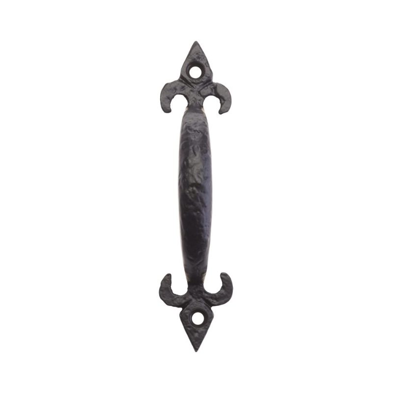 Fleur de Lys Pull Handle - 5"-Black Antique