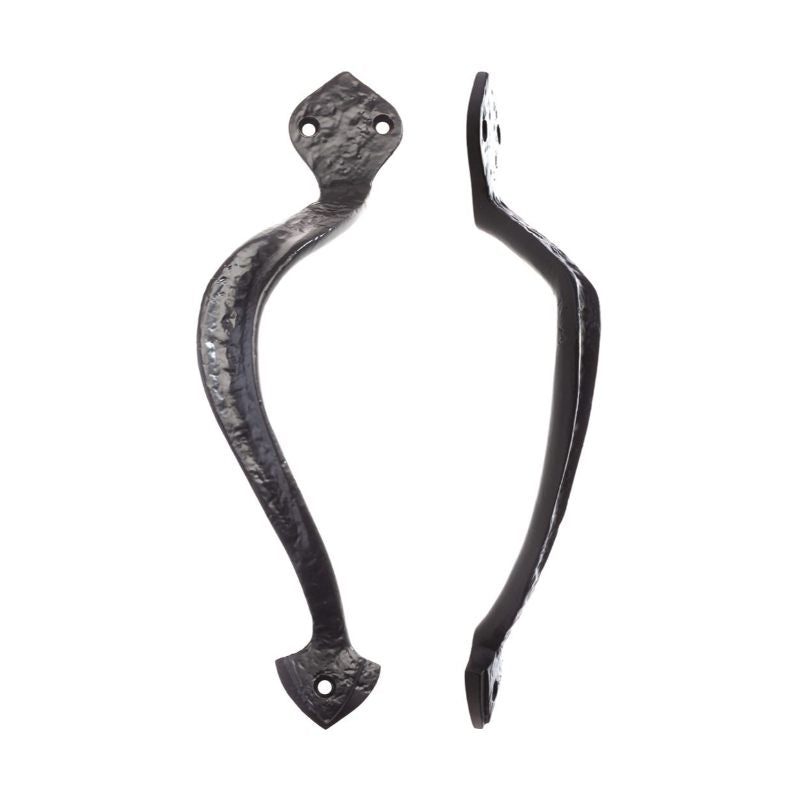 Offcentre Pull Handle - 9.5" - Left Hand-Black Antique