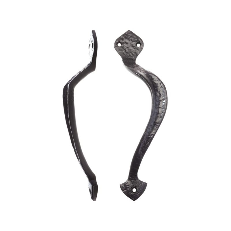 Offcentre Pull Handle - 9.5" - Right Hand-Black Antique