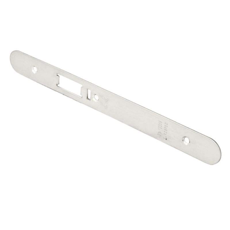 Carlisle Brass Forend Strike & Fixing Pack To Suit Din Anti Thrust Night Latch-Satin Stainless Steel-Radius Forend
