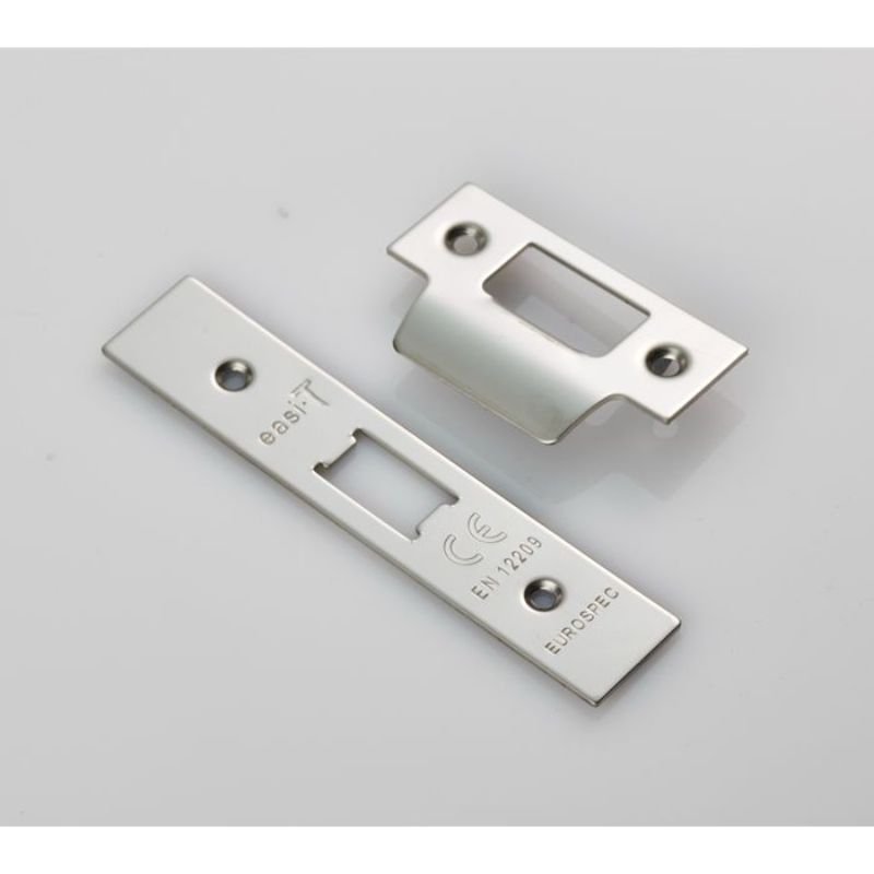 Carlisle Brass Forend Strike & Fixing Pack To Suit Flat Latch FLL5030-Bright Stainless Steel-Square Forend