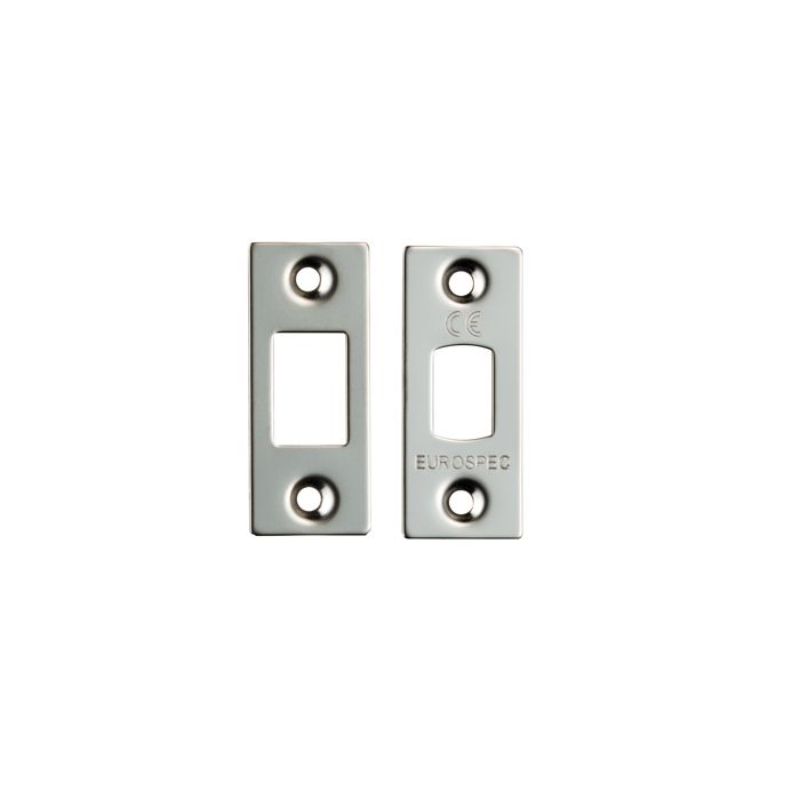 Carlisle Brass Forend Strike & Fixing Pack To Suit Heavy Duty Tubular Deadbolt-Bright Stainless Steel-Square Forend