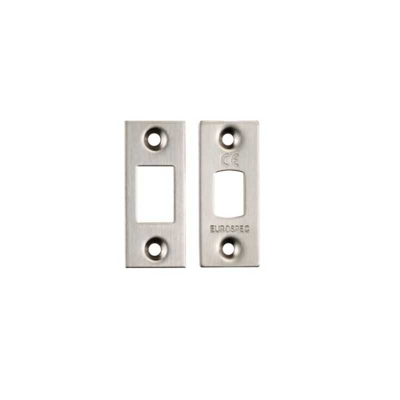 Carlisle Brass Forend Strike & Fixing Pack To Suit Heavy Duty Tubular Deadbolt-Satin Stainless Steel-Square Forend