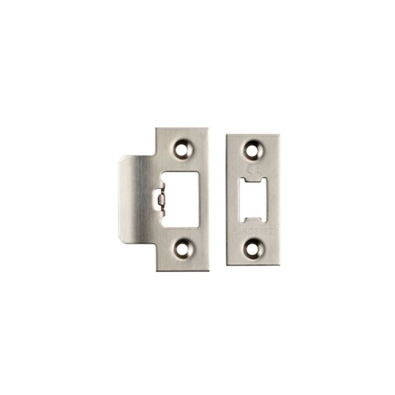 Carlisle Brass Forend Strike & Fixing Pack To Suit Heavy Duty Tubular Latch-Satin Stainless Steel-Square Forend