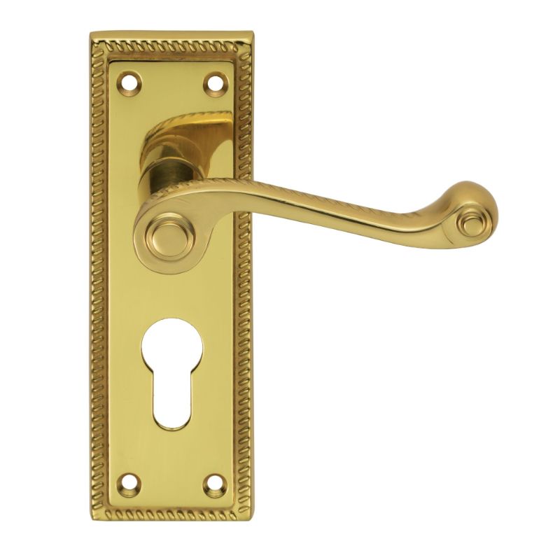Carlisle Brass Georgian Lever on Euro Lock Backplate