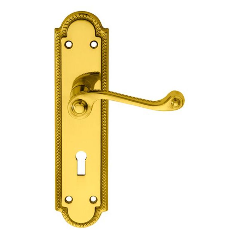 Carlisle Brass Georgian Lever on Shaped Lock Backplate