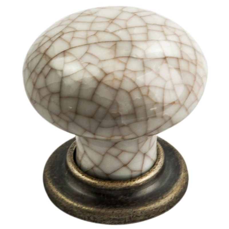 Carlisle Brass Porcelain Mushroom Pattern Knob 35mm