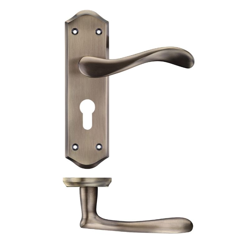 Project Asti Lever on Europrofile Lock Backplate-Florentine Bronze