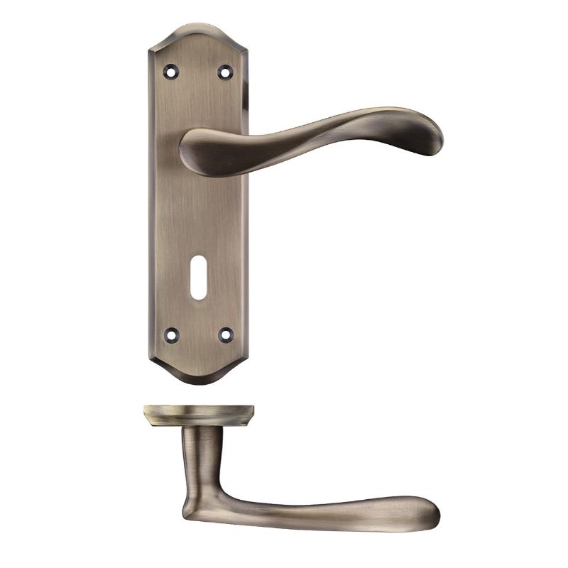 Project Asti Lever on Lock Backplate-Florentine Bronze